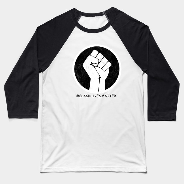 Black Power Fist Baseball T-Shirt by valentinahramov